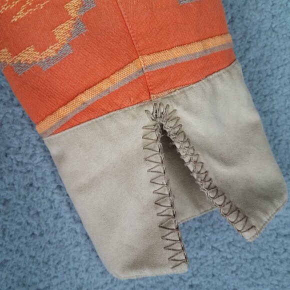 Coldwater Creek Blazer Women's 14 Orange Embroidered Aztec Southwestern Career - Picture 10 of 16